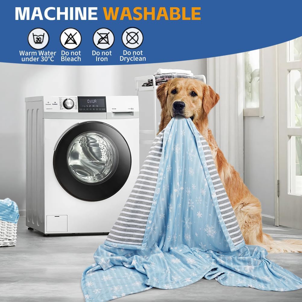 Thumbnail 5 de Deamoser reversible cooling pet blanket (ice-silk & natural cotton) 71x53cm for dogs and cats