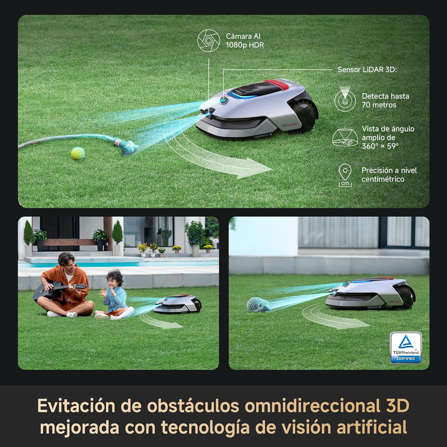 Detalle 2 de DREAME A2 Cortacésped robótico para pendientes 26,5°