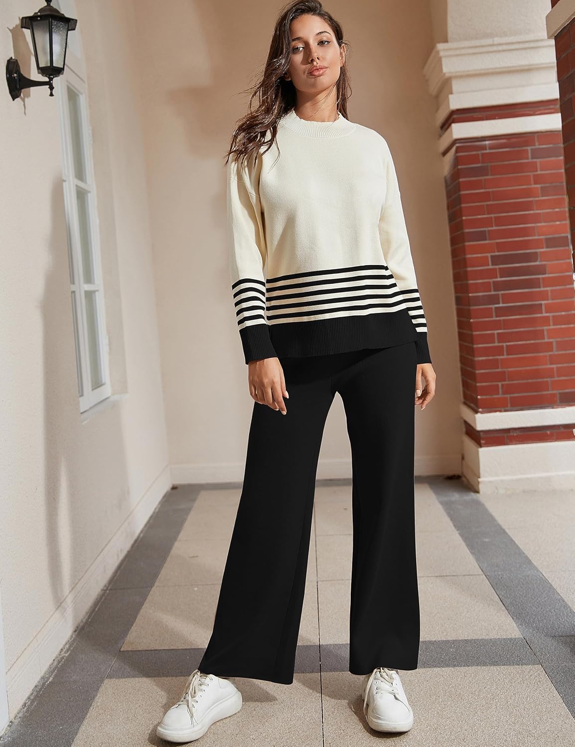Detalle 2 de Tanming Women's Lounge Set 2‑Piece Knit 1 emoji