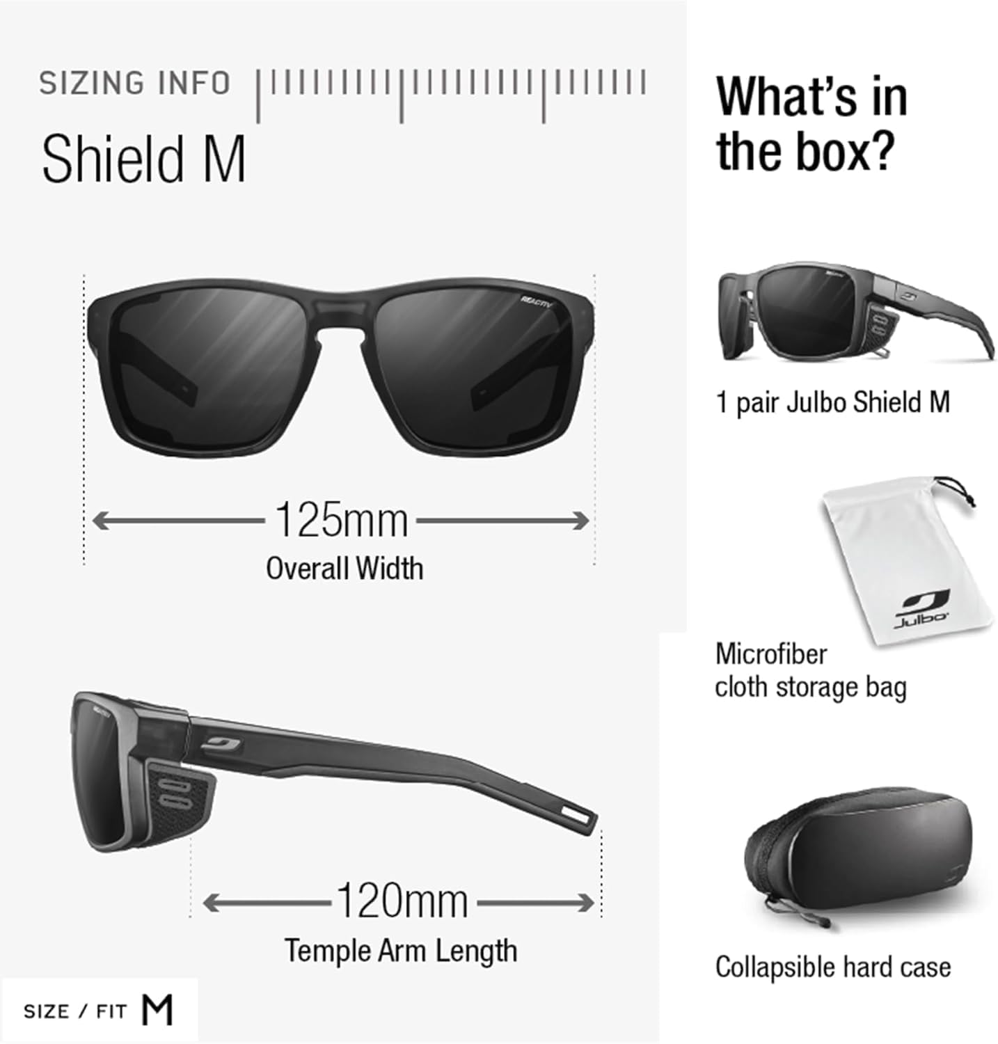 Detalle de Julbo SHIELD M – lunettes de soleil pour alpinisme, randonnée et trekking (adulte mixte)