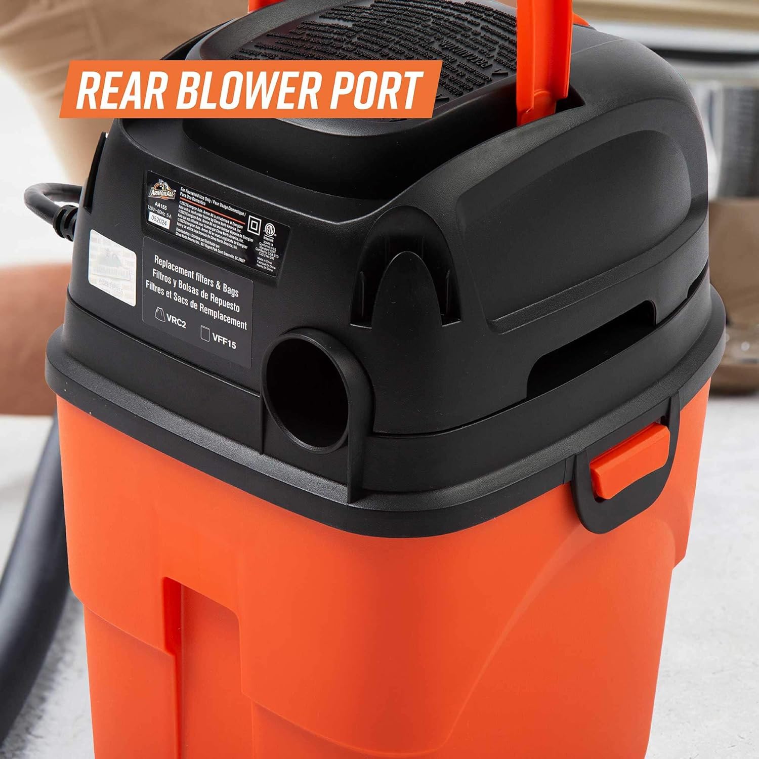 Detalle de Armor All AA155 Portable Wet/Dry Vacuum, 1.5-Gallon, 2 Peak HP