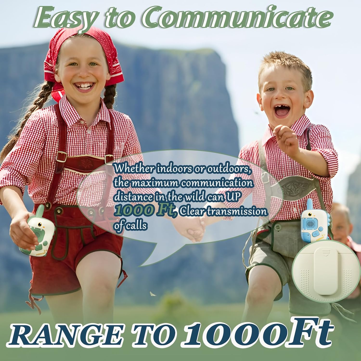 Detalle 2 de DQMOON Dinosaur Walkie Talkies 2-pack for Kids