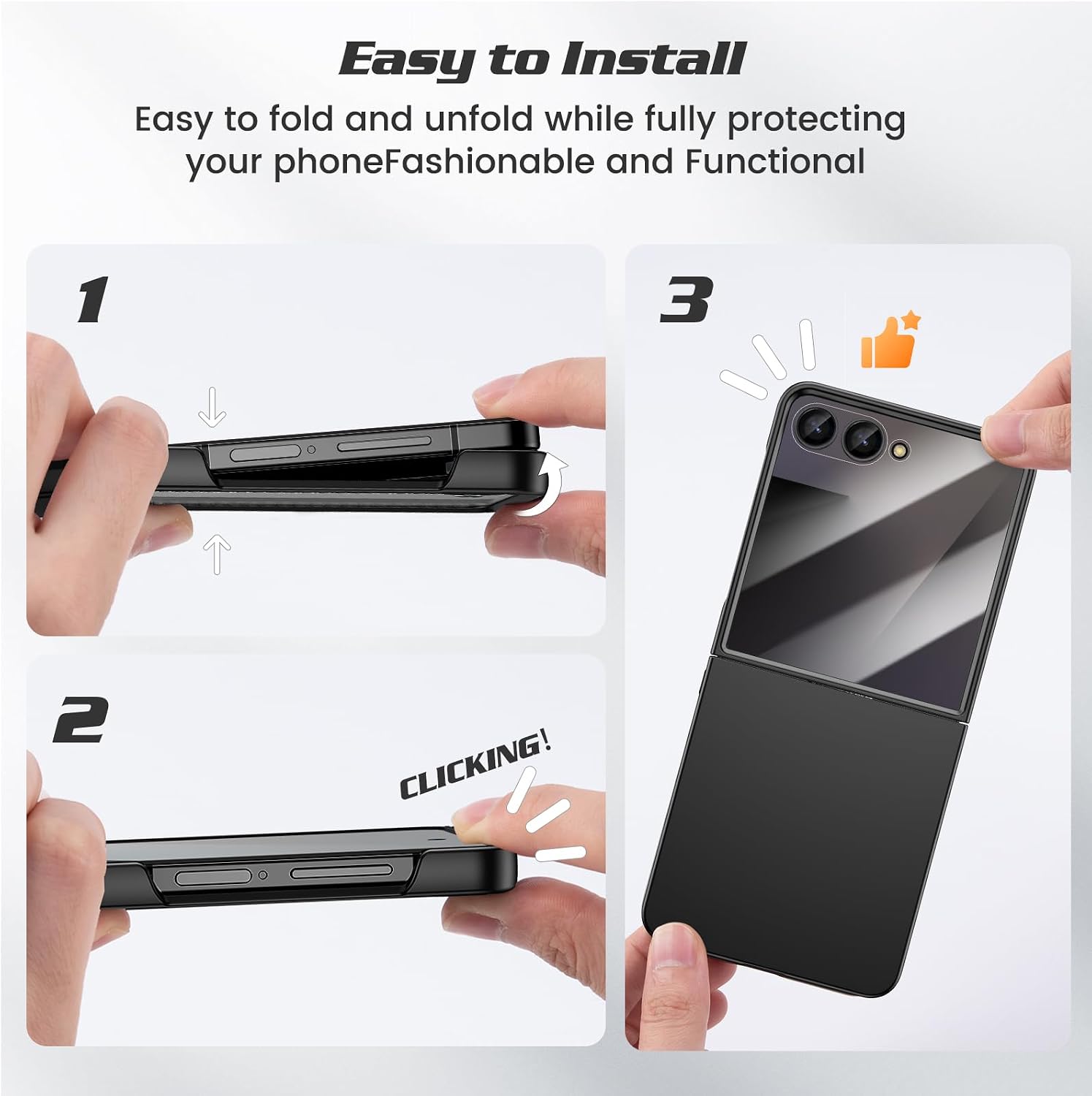 Thumbnail 5 de Doeshine Ultra Slim Case for Samsung Galaxy Z Flip 7 with Built-in Screen Protector