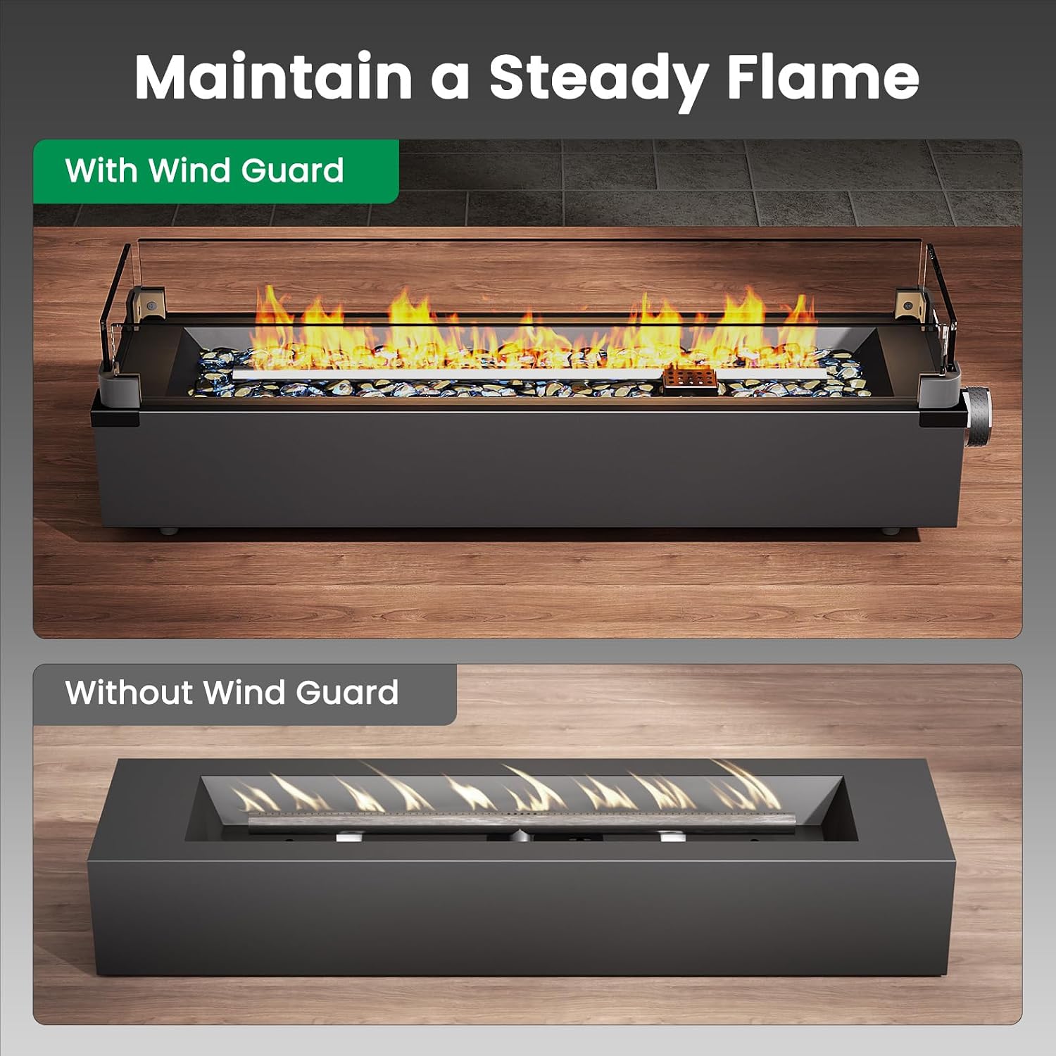 Detalle 1 de Ciays Tabletop Propane Fire Pit, 28-Inch