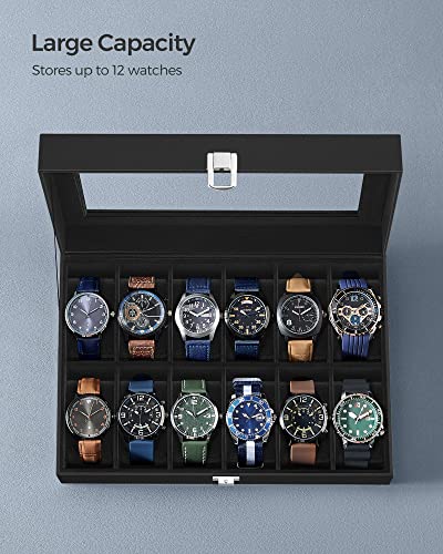 Thumbnail 4 de SONGMICS Watch Box with 12 Slots, Glass Lid, Synthetic Leather