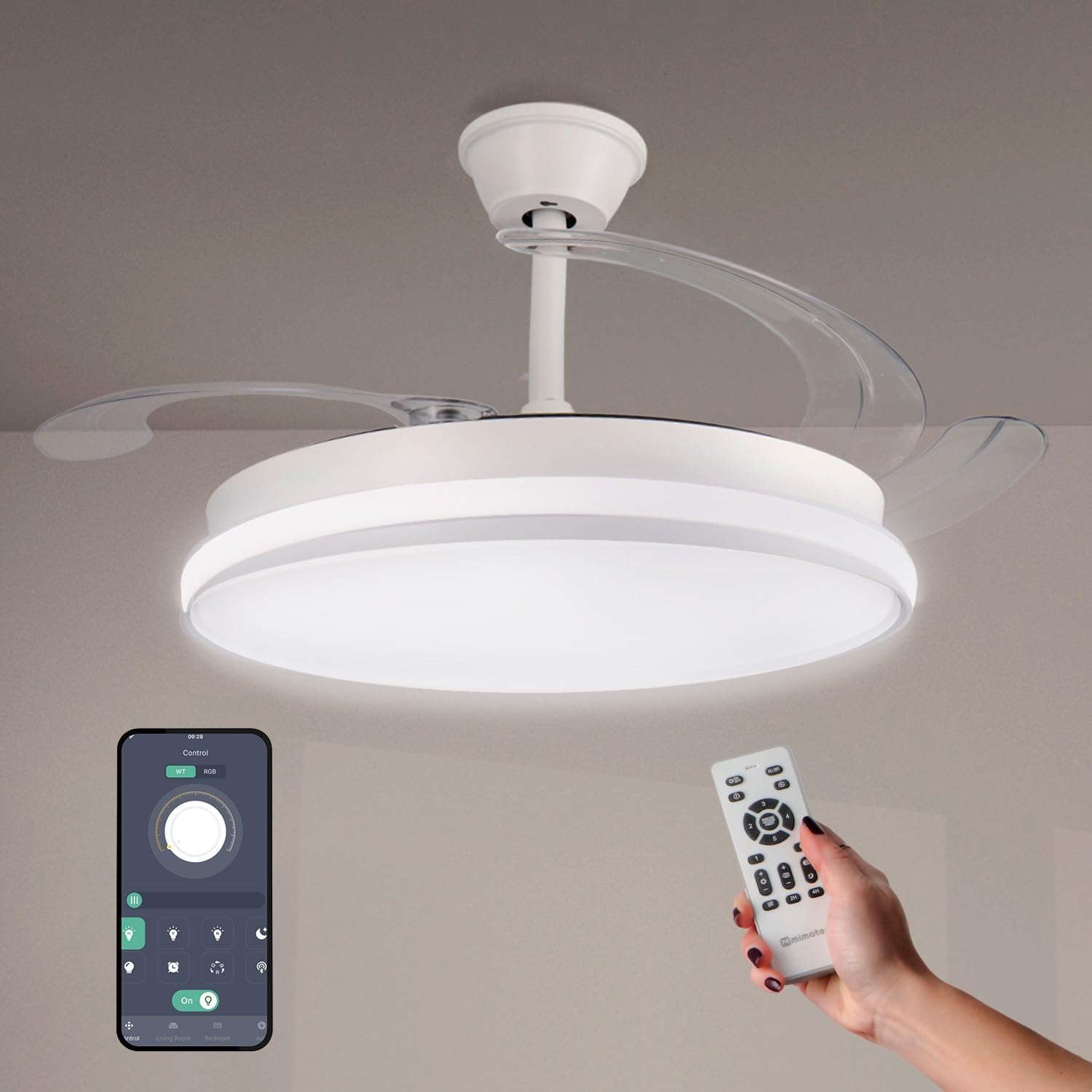 Thumbnail 2 de M Ledme - Ventilador de Techo LED White Aqua 66W 🌀