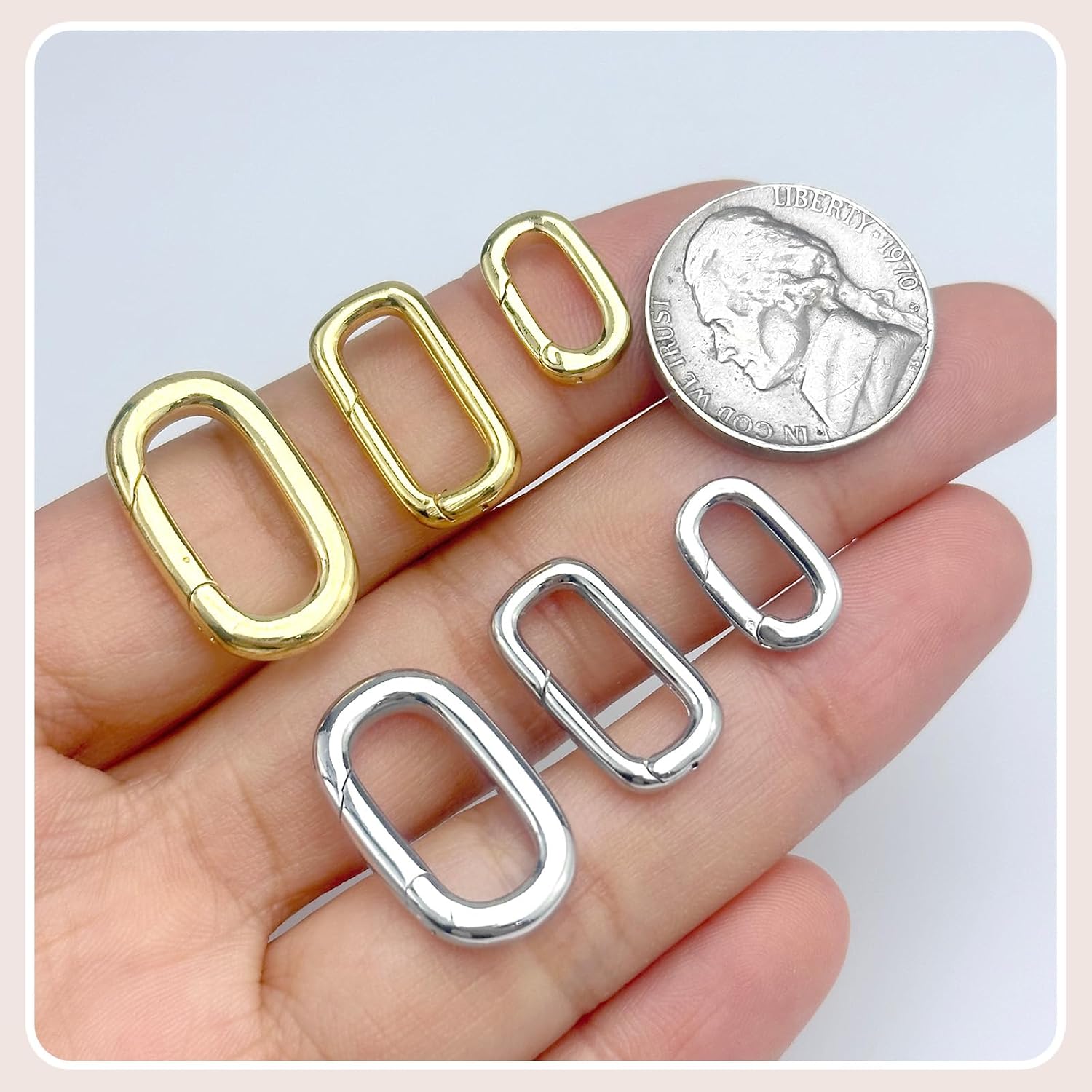Thumbnail 4 de OHINGLT 01 Brass Carabiner Jewelry Clasps, Gold-Tone, 10-Piece Set