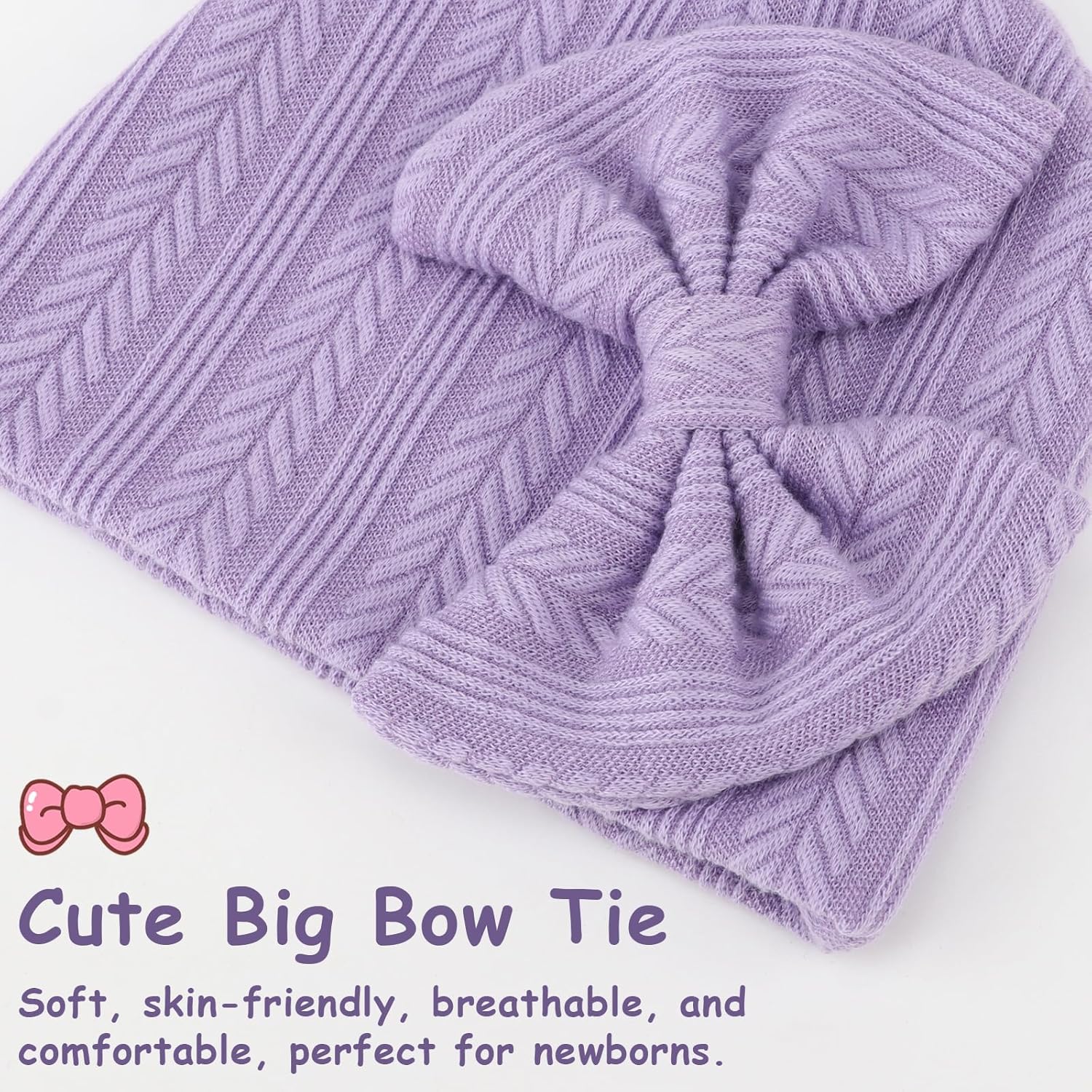 Thumbnail 5 de DRESHOW newborn hat & mittens set (cotton), bow style for 0–6 months