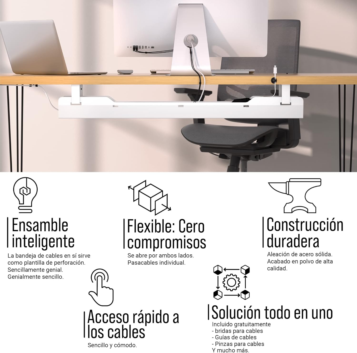 Thumbnail 4 de Ultimate Setup® Organizador de Cables Mesa Escritorio ⚡