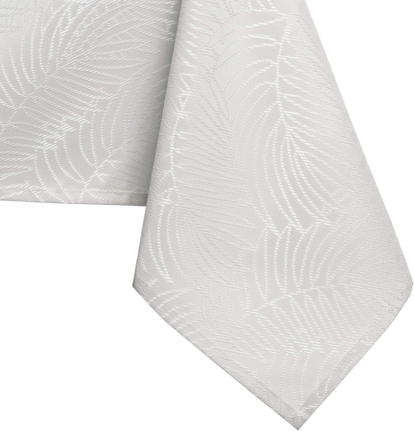 Detalle de AmeliaHome Nappe Effet Lotus déperlant Polyester Ecru Gaia 130x180 cm Ovale