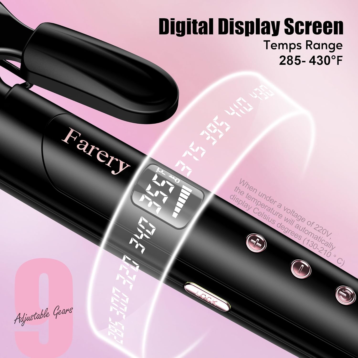 Thumbnail 4 de Farery 1.5 Inch Curling Iron for Long Hair — Lightweight Ceramic Barrel with Argan Oil & Keratin