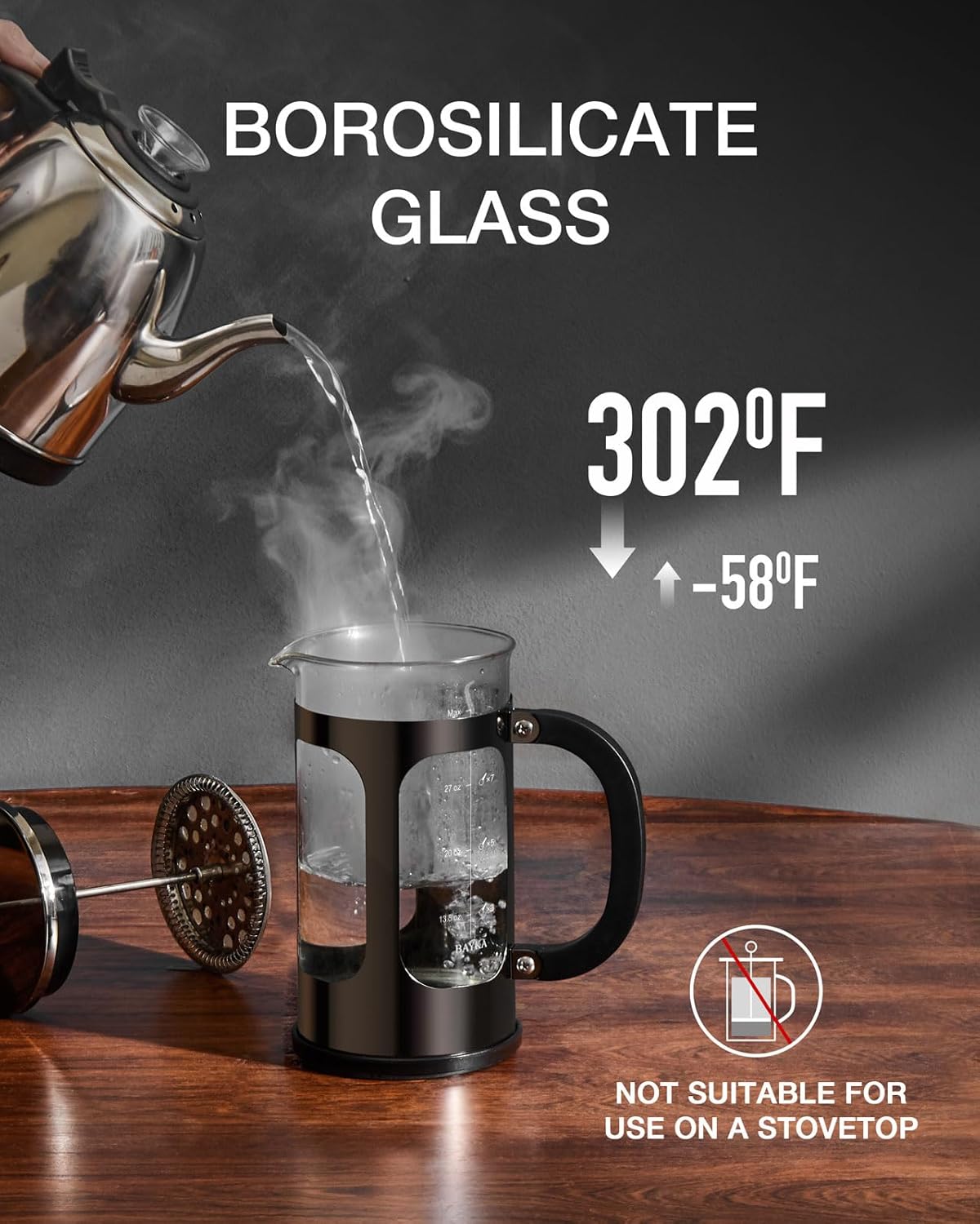 Thumbnail 2 de BAYKA French Press 34 oz Travel Coffee Maker
