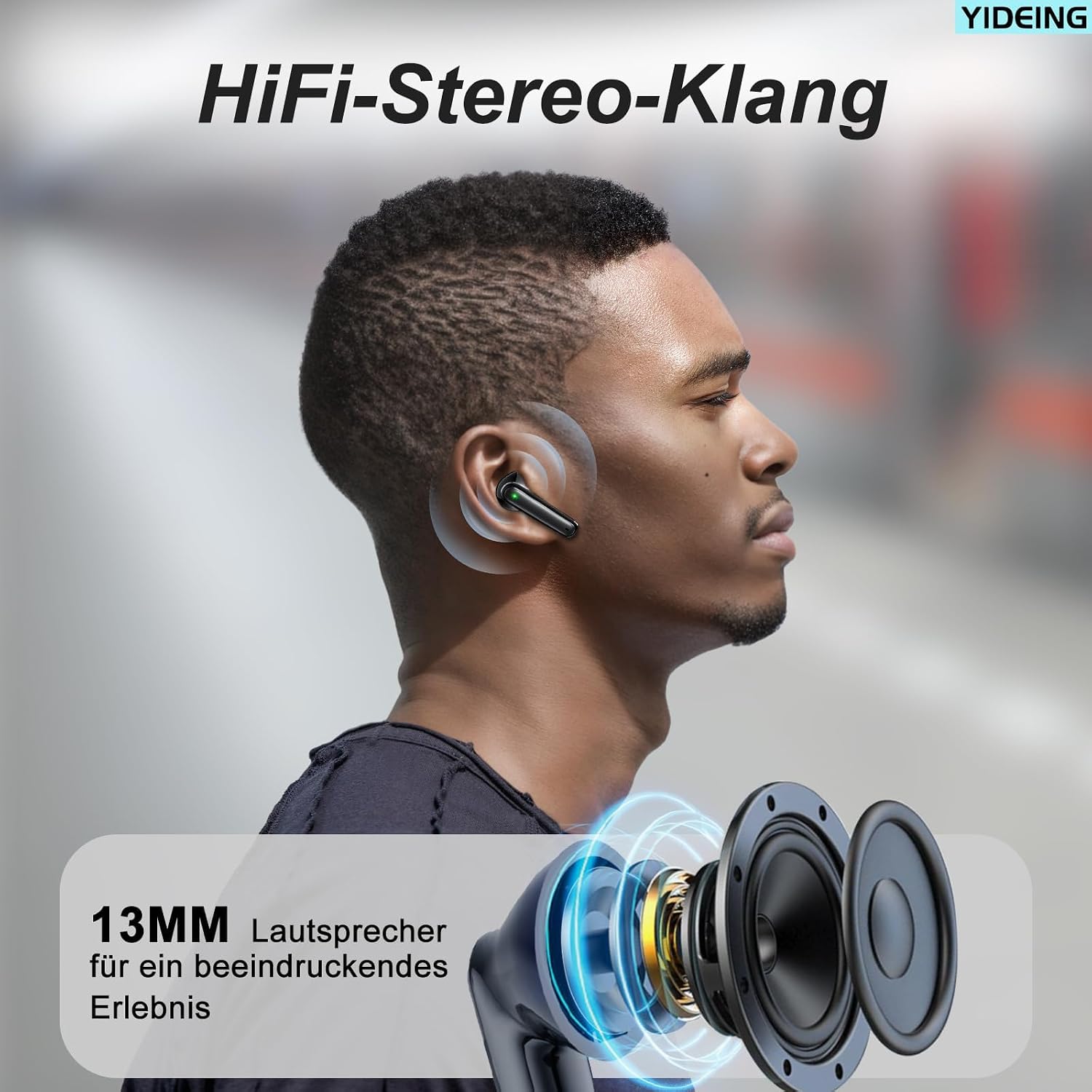 Detalle 2 de yideing K9 Écouteurs Bluetooth 5.3 40h