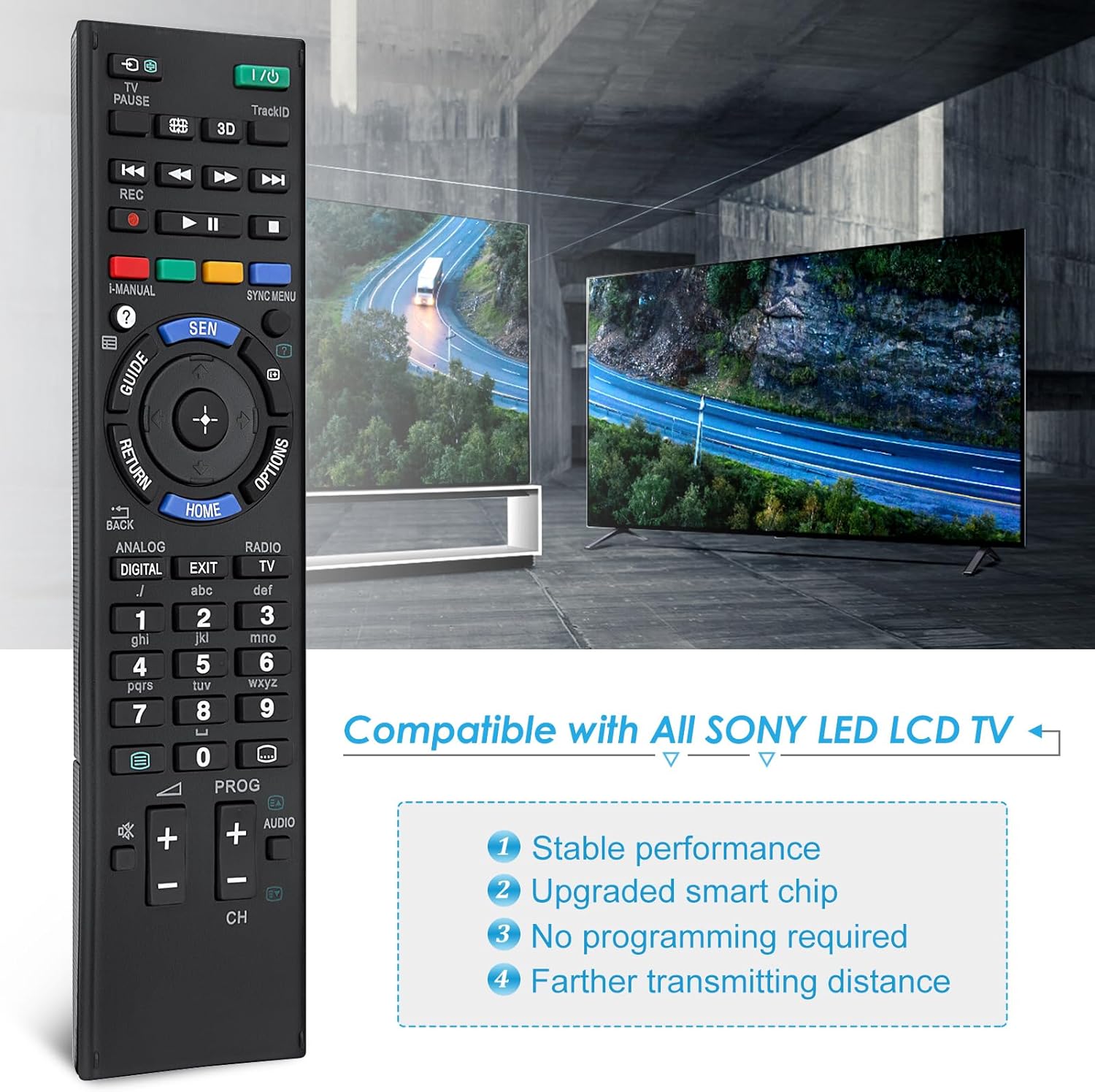 Thumbnail 1 de Universal Replacement Sony Bravia TV Remote (RM-ED047 / RM-YD103 / RM-ED050 / RM-ED060 / RM-ED061)