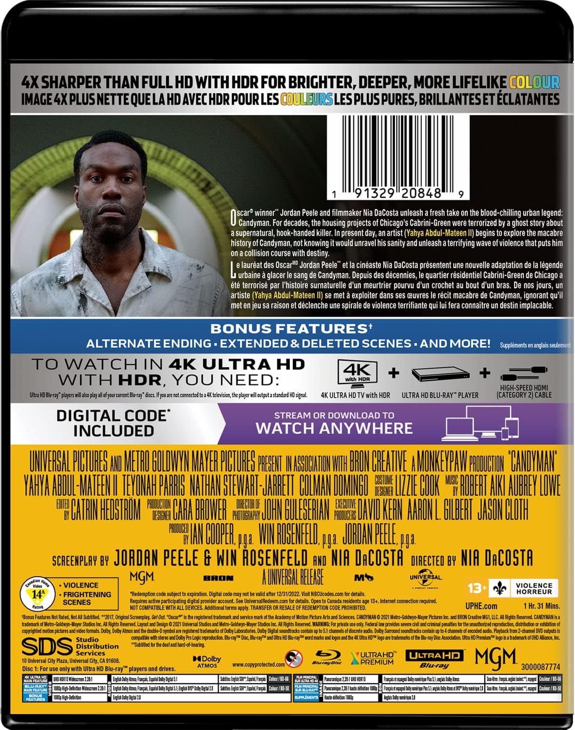 Detalle 1 de Candyman (2021) 4K Ultra HD + Blu-ray Horror Film with HDR10
