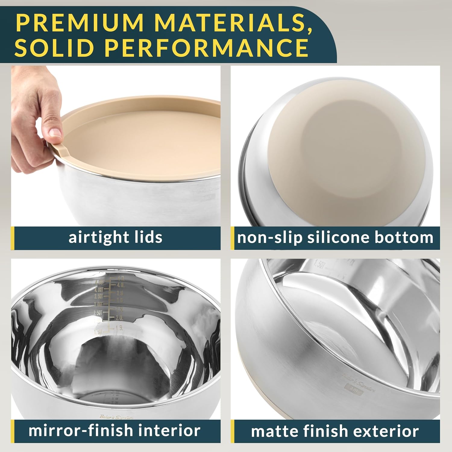 Thumbnail 2 de Baker's Signature Mixing Bowls with Lids