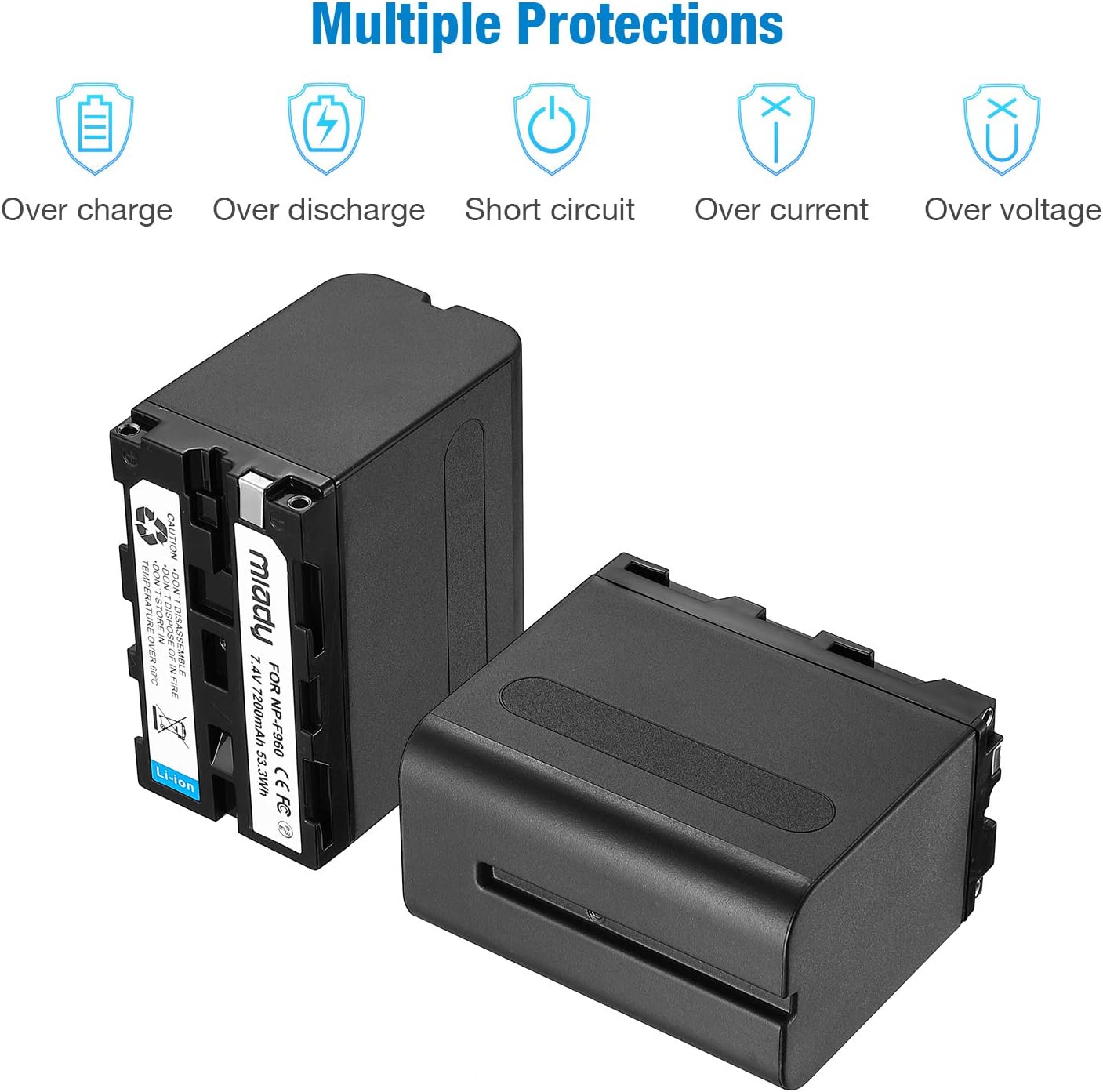 Thumbnail 4 de Miady NP-F960 Akku 7200mAh Doppelpack