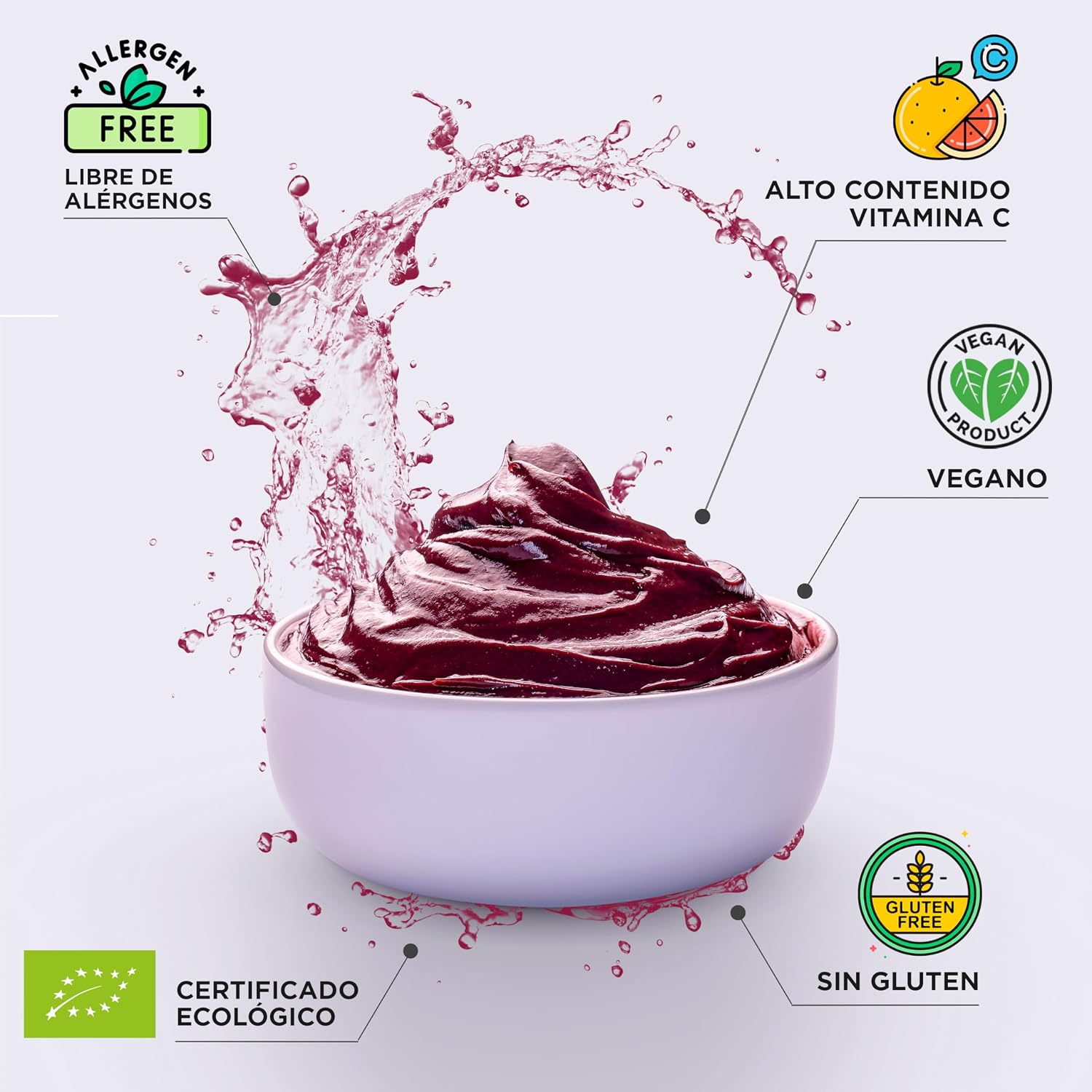 Detalle 2 de Drasanvi ACAI Bio doypack 70 g superalimento 🥣