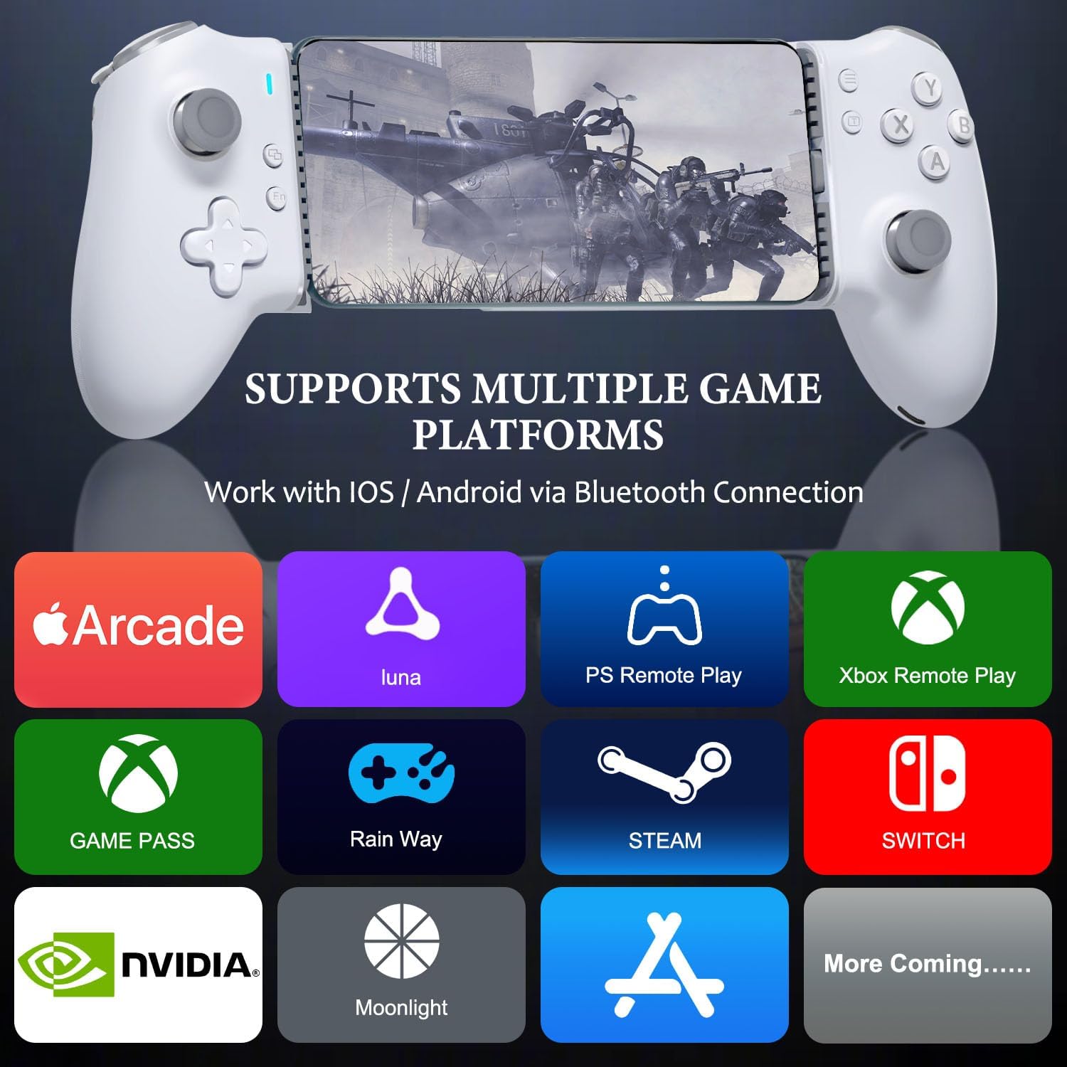 Thumbnail 1 de ATUTEN Phone Game Controller Android: Hybrid Wireless/Wired Gamepad for Android and iPhone