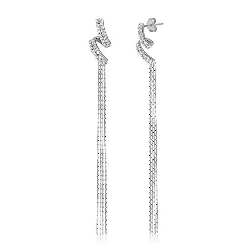 Detalle de Meissa boucles d’oreilles pendantes en argent 925 et zircone cubique