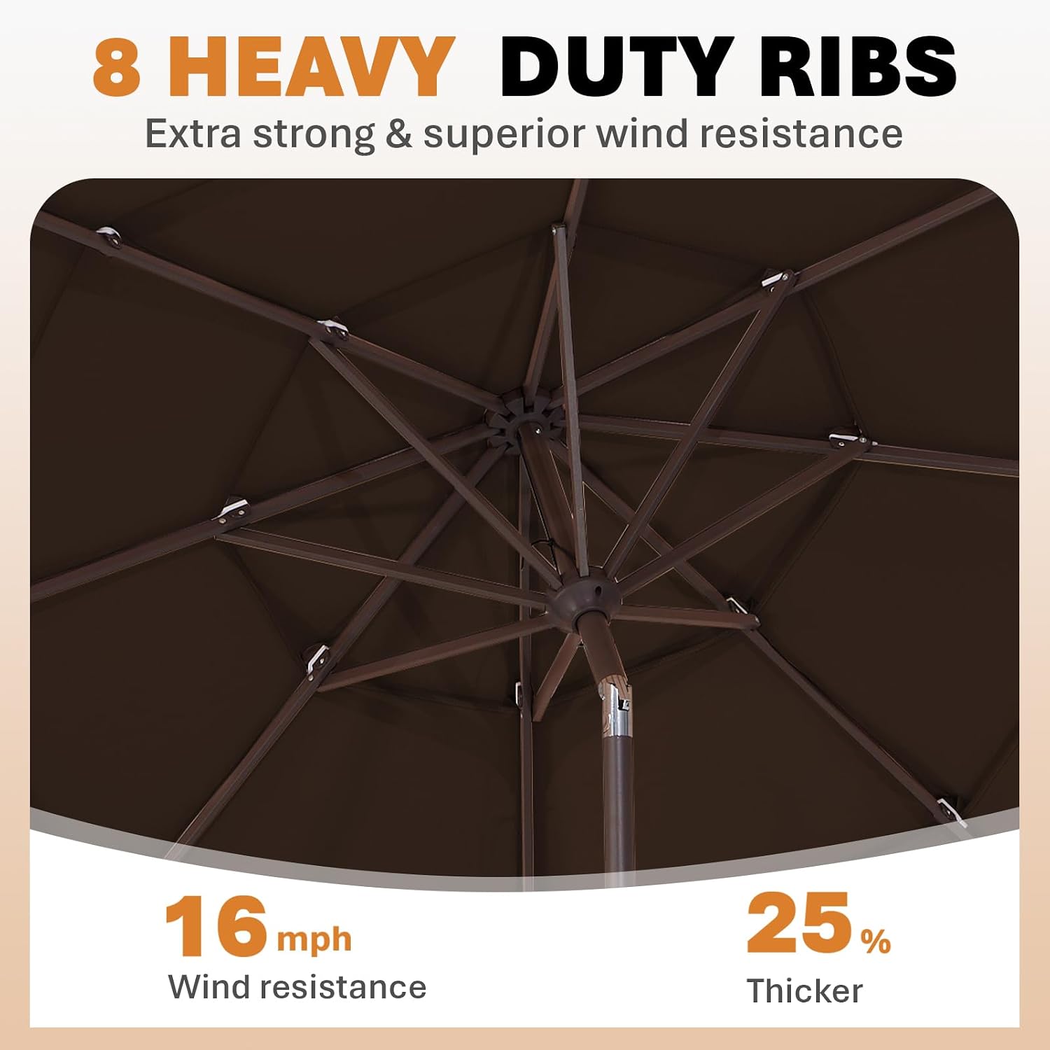 Detalle de JEAREY Patio Umbrella, 9 ft