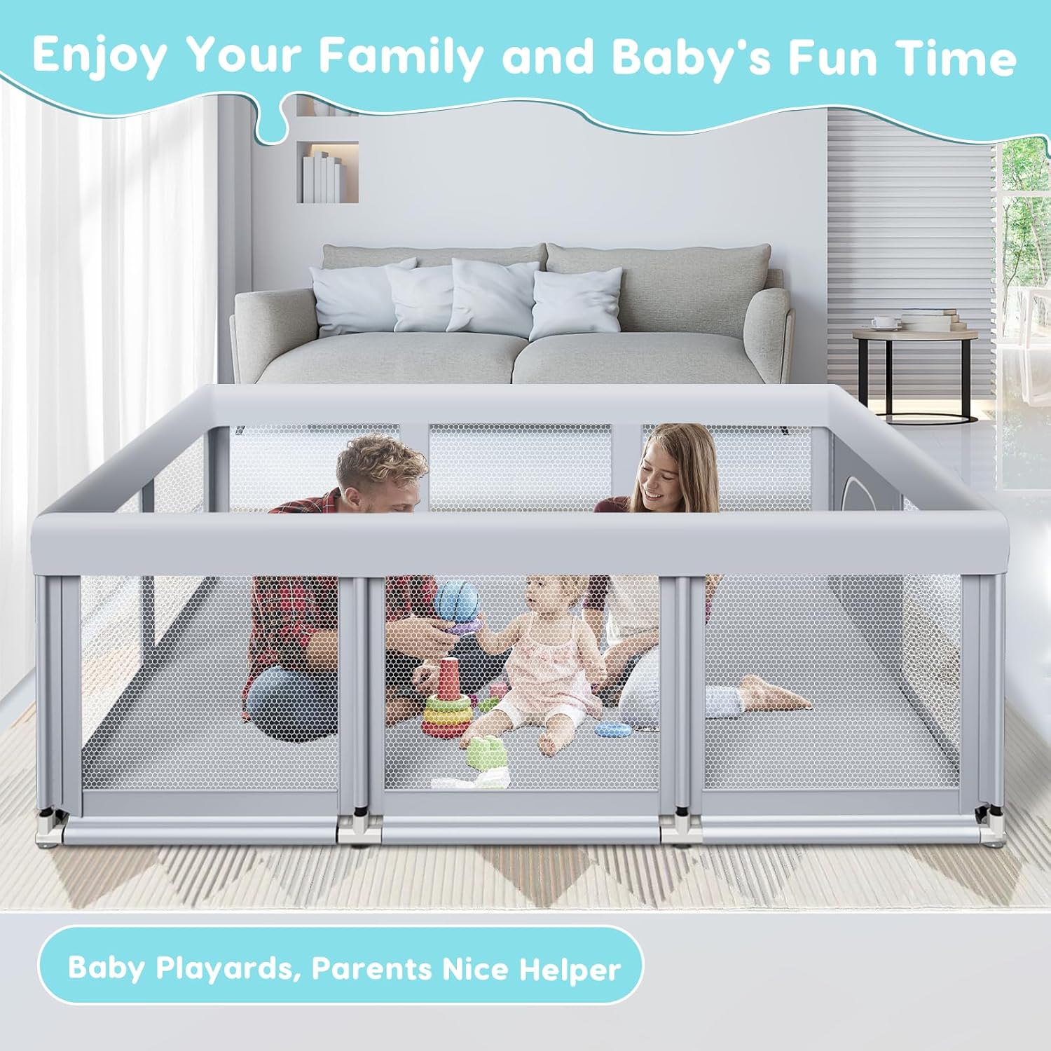 Detalle 2 de Fshibila Baby Playpen 74" ×50"