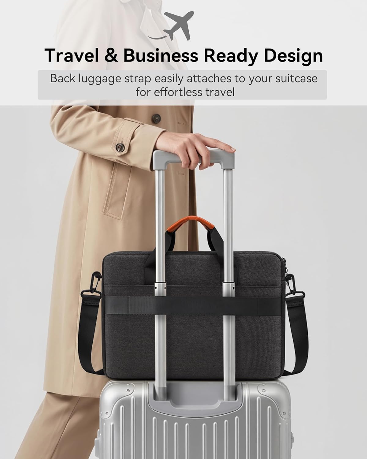 Thumbnail 5 de bagasin Laptoptasche / Laptop-Aktentasche bis zu 17,3 Zoll – erweiterbar mit gepolstertem Schultergurt