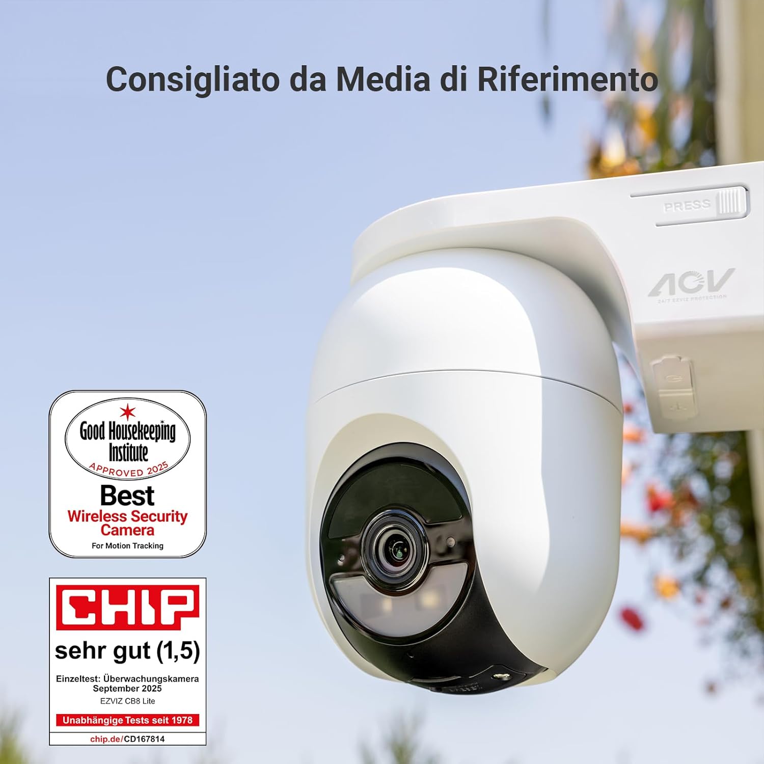 Thumbnail 2 de EZVIZ CB8 Lite 2K+ telecamera WiFi esterno a batteria con AOV, 360° PTZ e difesa attiva