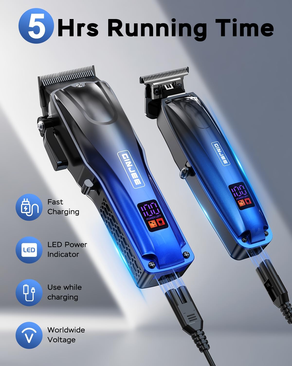 Detalle de GinJee Professional Hair Clippers with Fade Lever ⚙