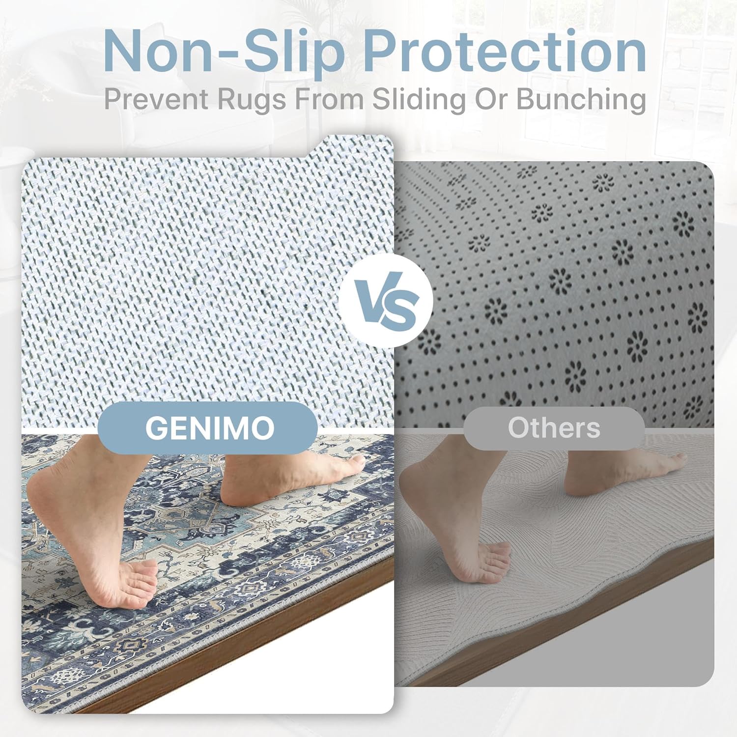 Thumbnail 2 de GENIMO Läufer Flur rutschfest 80x300 cm – waschbarer Vintage-Teppich für Flur, Küche & Schlafzimmer