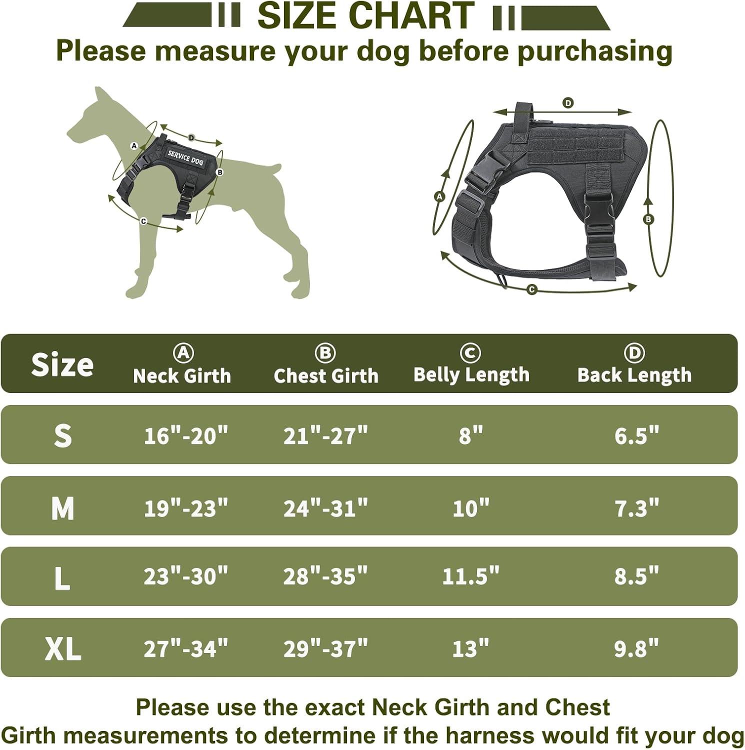 Thumbnail 1 de Belababy Tactical Anti Pull Dog Harness with Front Clip and Handle (Sizes S/M/L)