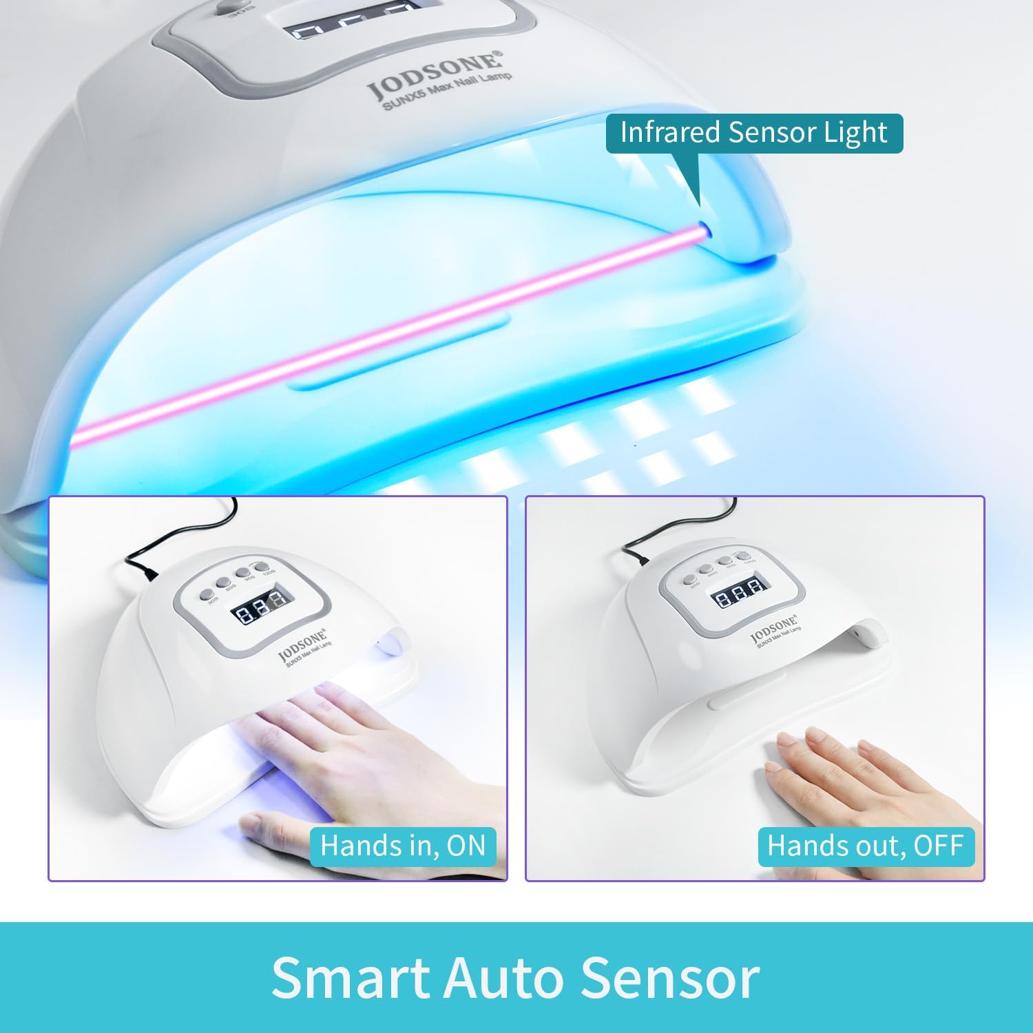Detalle de JODSONE UV LED Nail Lamp U V Gel Dryer with Auto Sensor and 4 Timers