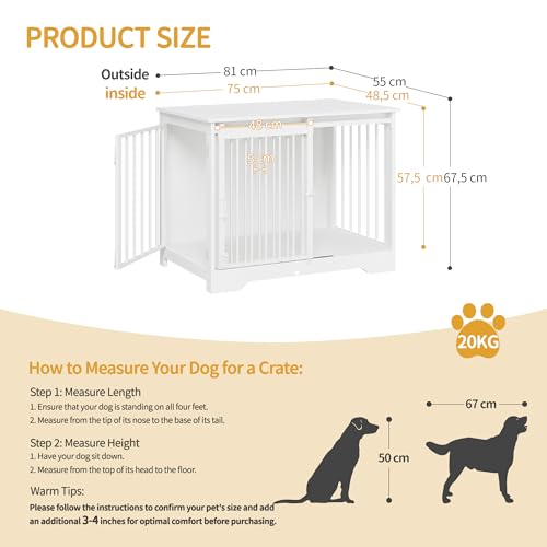 Detalle 2 de Hzuaneri DFC83613W Gabbia per cani 81 cm con tavolo supplemento