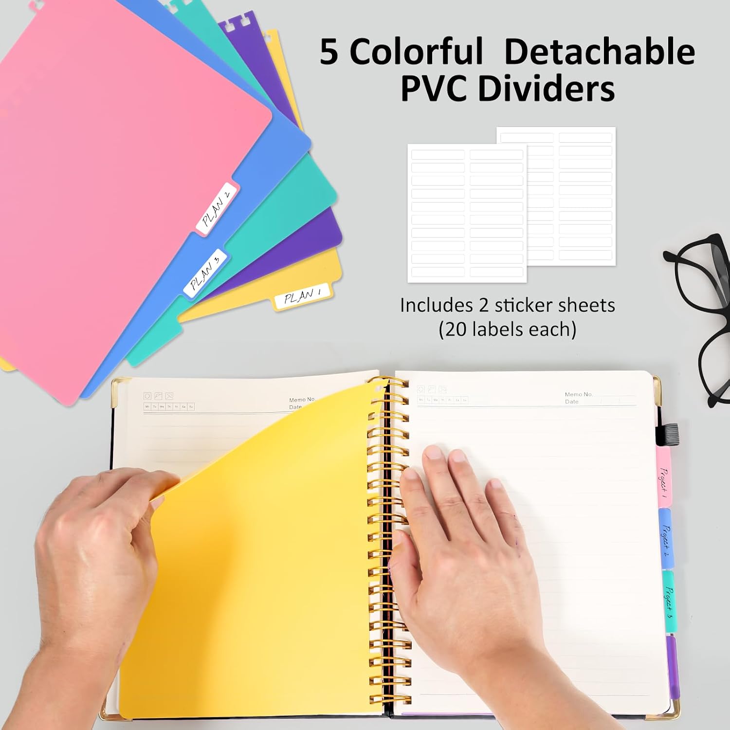 Detalle 1 de Hardcover Spiral Notebook, 300 Pages
