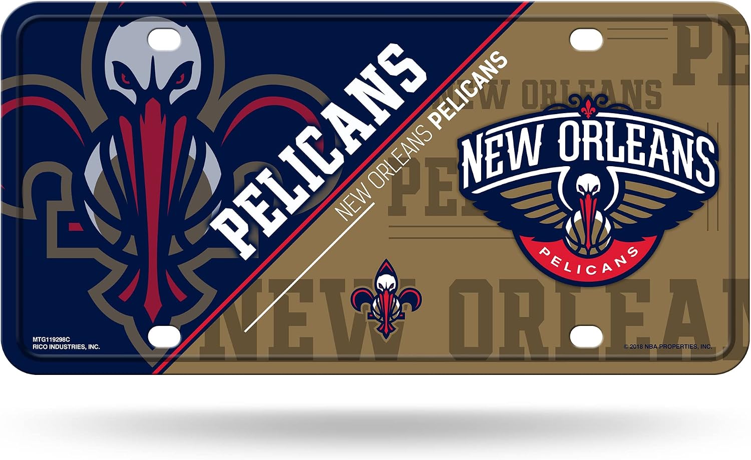 Thumbnail 6 de Rico Industries NBA Basketball Metal Auto Tag (6" x 12") — License Plate Attachment for Truck/Car/SUV