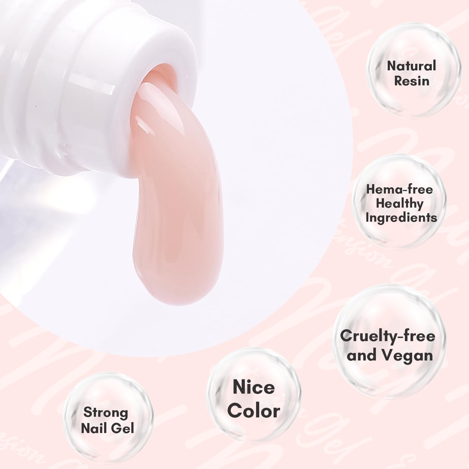 Detalle de Makartt Poly Nail Extension Gel Peach – Aufbaugel für Nagelverlängerung und Nagelstärkung (50 ml)