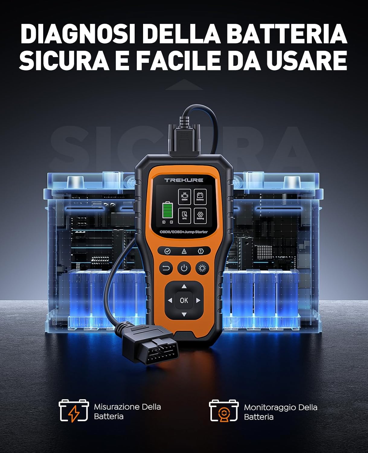 Thumbnail 3 de TREKURE TK40 Booster Avviamento Auto con OBD2: Diagnostica, 6000 A, Power Bank 16800 mAh