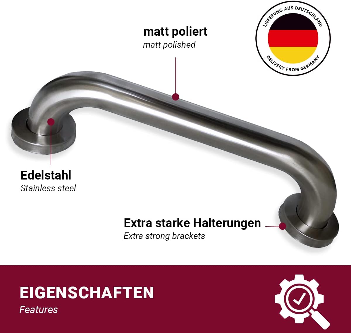 Thumbnail 2 de Haltegriff aus Edelstahl 50 cm für Dusche