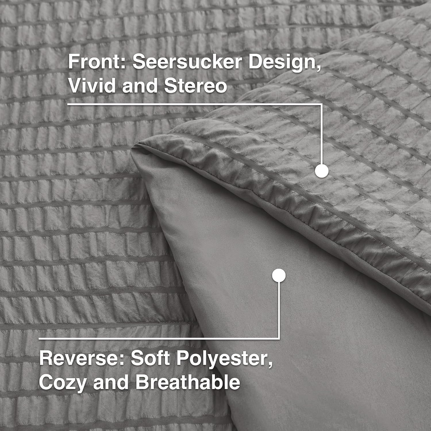 Thumbnail 4 de Love's cabin Seersucker 7-piece comforter set