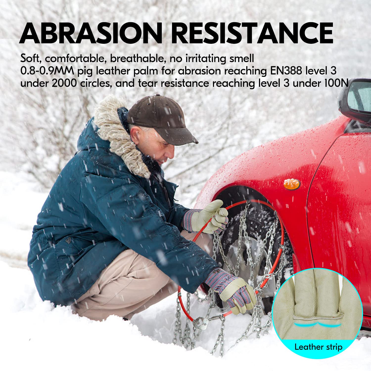 Thumbnail 3 de Vgo Gants de travail cuir porc XL — 1 paire