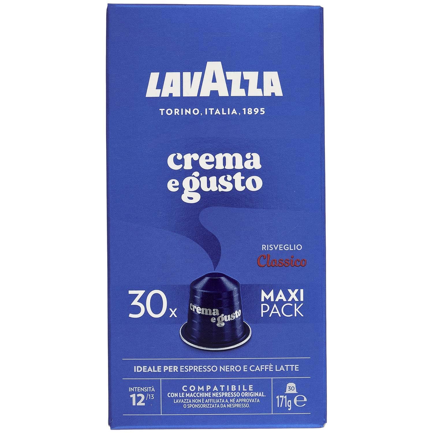 Detalle de Lavazza Crema e Gusto Classico – 30 Kapseln Aluminium, kompatibel mit Nespresso Original-Maschinen