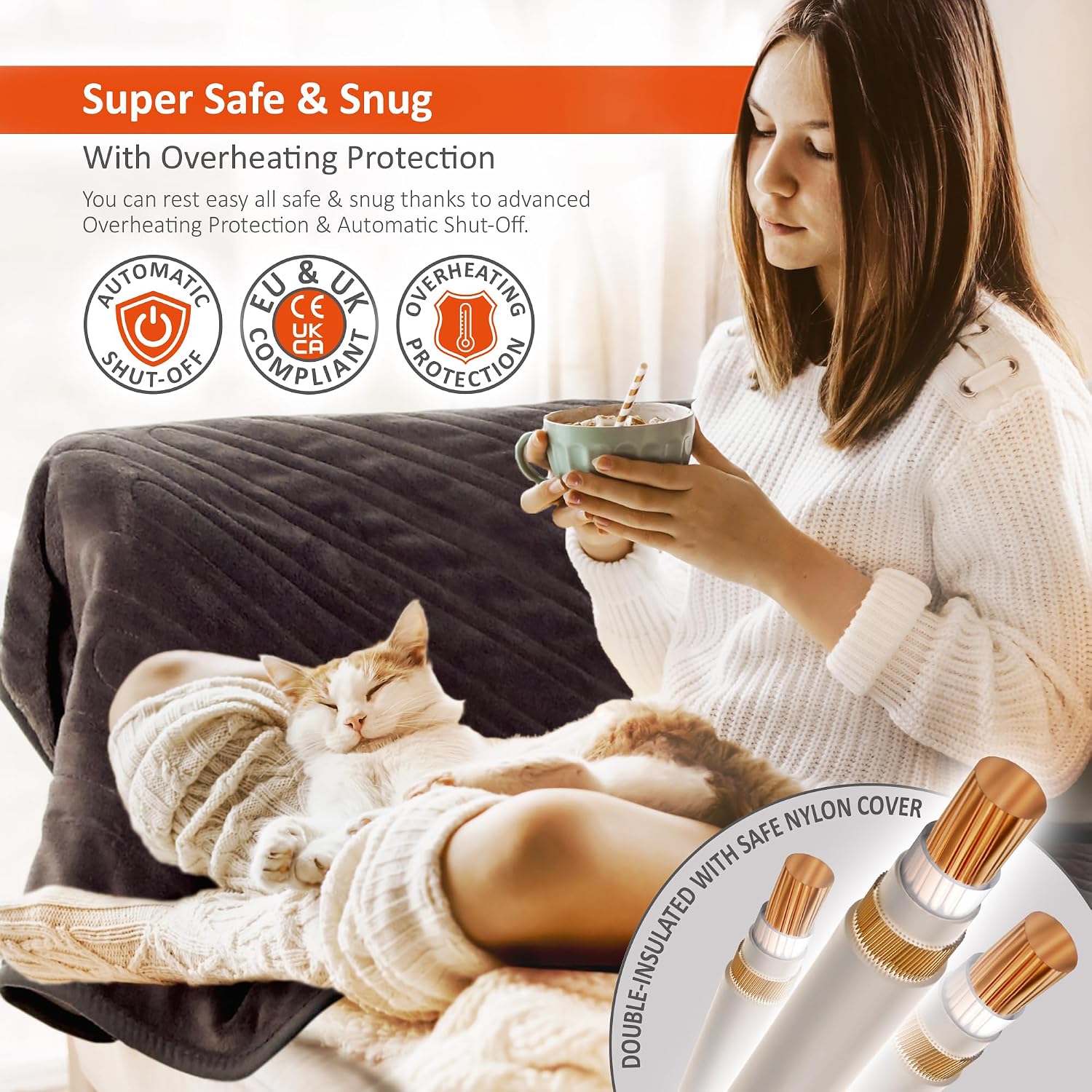 Thumbnail 6 de Warmer Electric Heated Throw Blanket – Extra Large 200 x 130cm with Digital Controller