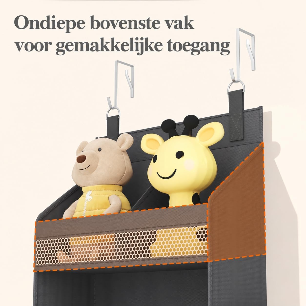 Thumbnail 6 de Lifewit 25122 hangende opbergorganizer met 4 vakken en 4 zijvakken, grijs