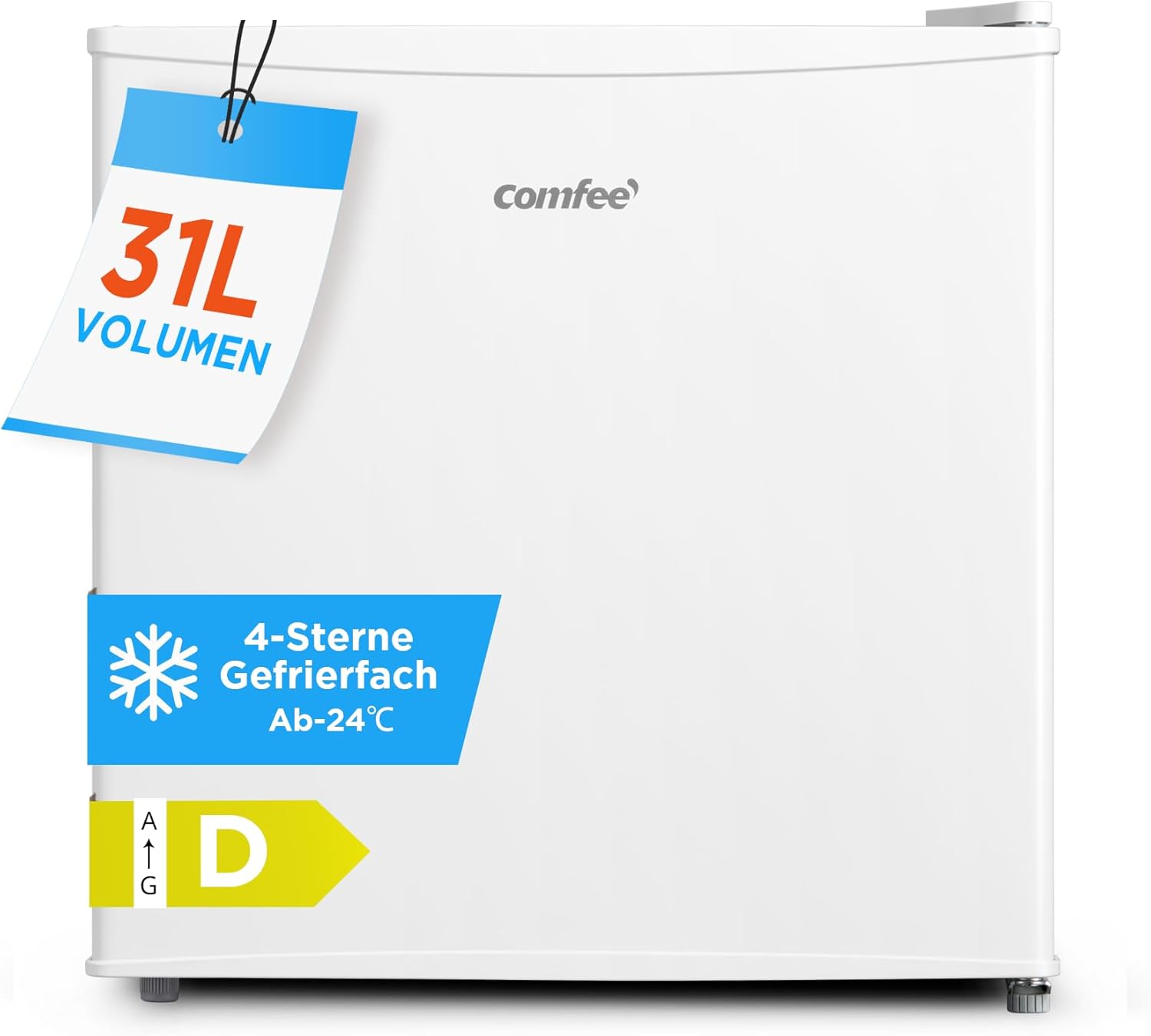 Detalle de COMFEE RCU40WH3EU(E) 31L Mini-Gefrierschrank mit Inverter-Kompressor – kompakt, leise und energiesparend