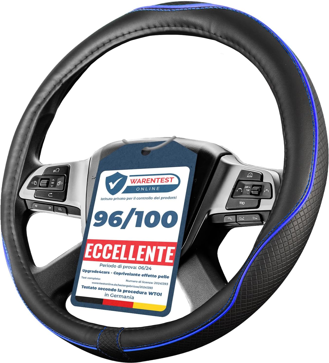 Upgrade4cars Coprivolante 44-46 cm Blu Nero