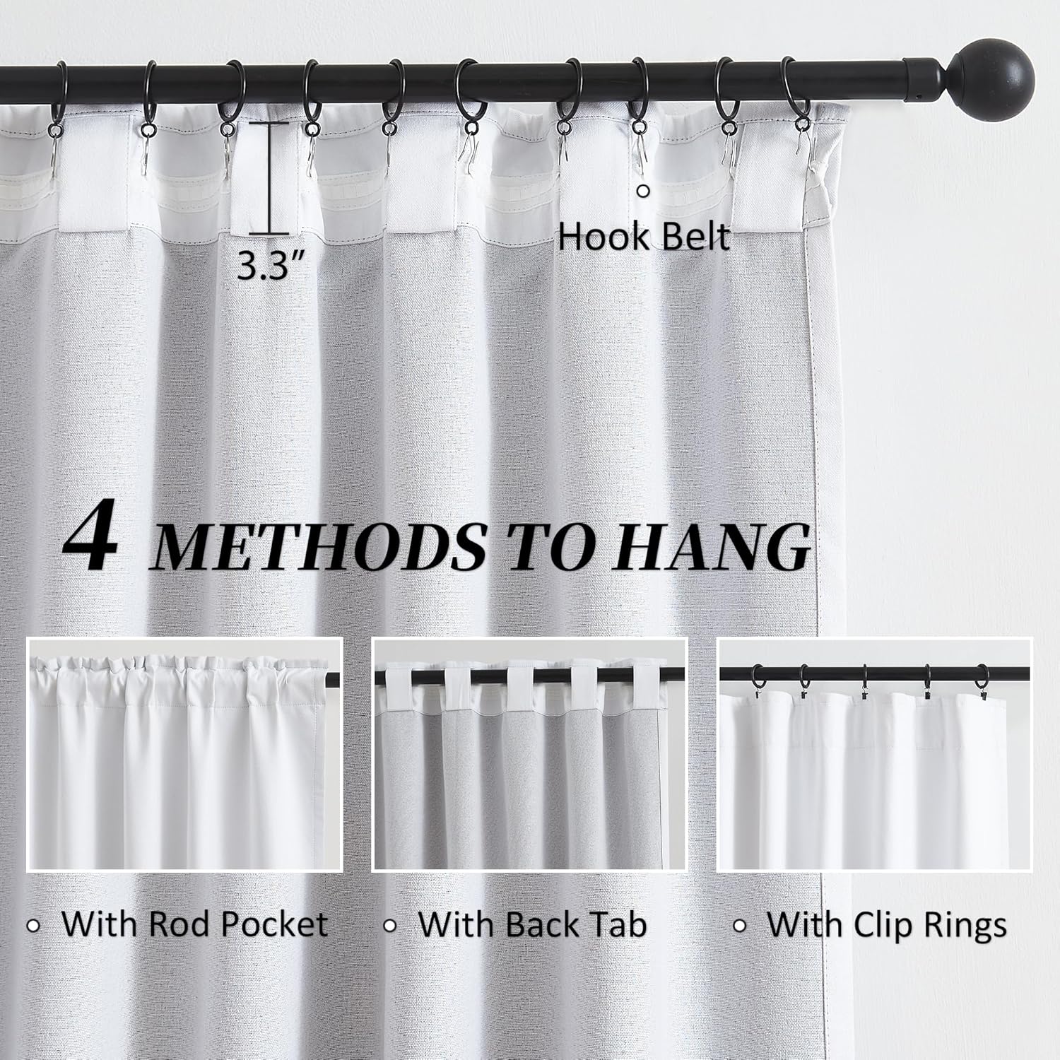 Detalle de KEQIAOSUOCAI Linen Doorway Curtains 80" 🏠