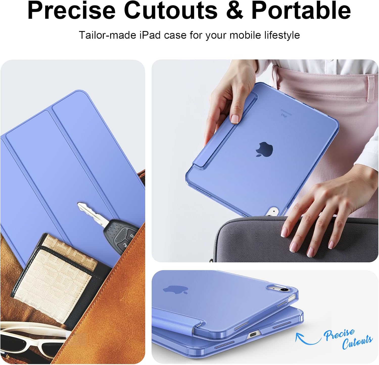 Detalle 2 de FINTIE Ultra Slim Case for iPad (A16) 11th Gen / 10th Gen Frosted Back with Fold-back Stand and Auto Wake/Sleep – Ultramarine