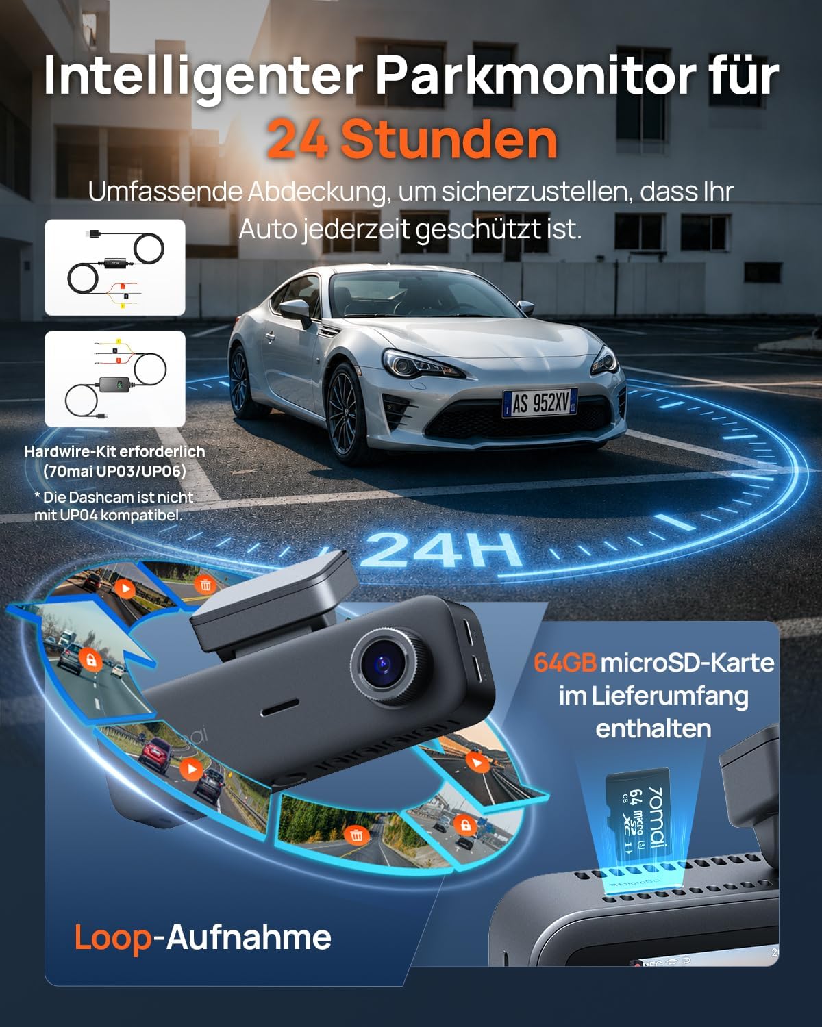 Thumbnail 3 de 70mai T800E 4K Dashcam 3‑Kanal
