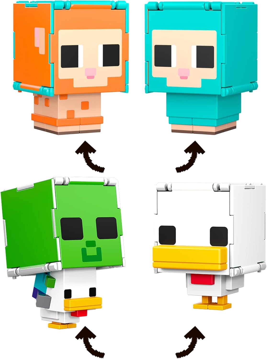 Thumbnail 4 de Mattel Minecraft Flippin’ Figs Coffret de 2 figurines Mouton et Poule 2 en 1 HXK17