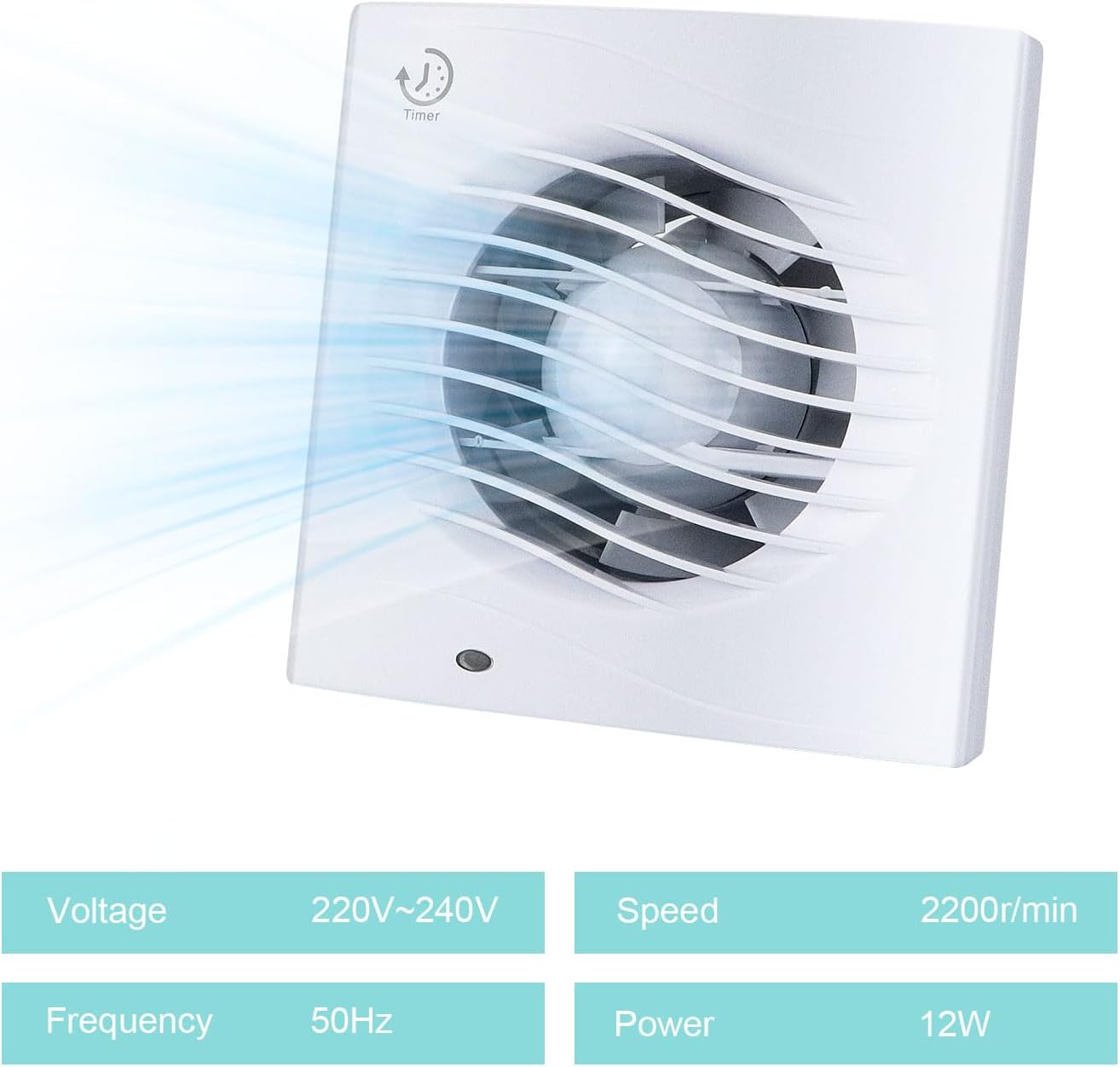 Detalle 2 de Anesty 4” bathroom extractor fan